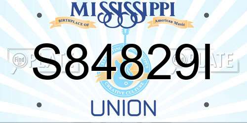 S84829I Mississippi License Plate
