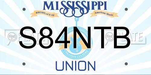 S84NTB Mississippi License Plate