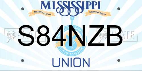 S84NZB Mississippi License Plate