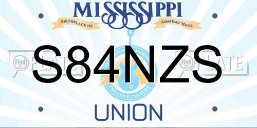 S84NZS Mississippi License Plate