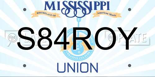 S84ROY Mississippi License Plate