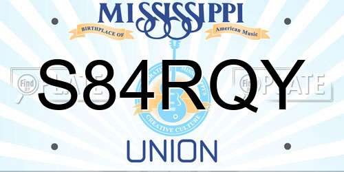 S84RQY Mississippi License Plate