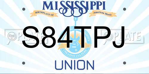 S84TPJ Mississippi License Plate