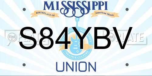 S84YBV Mississippi License Plate