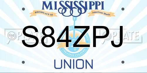 S84ZPJ Mississippi License Plate