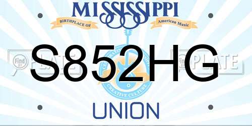S852HG Mississippi License Plate
