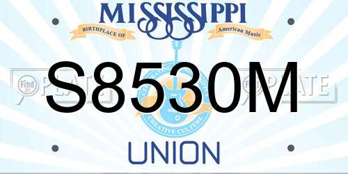 S8530M Mississippi License Plate