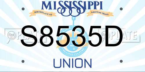S8535D Mississippi License Plate