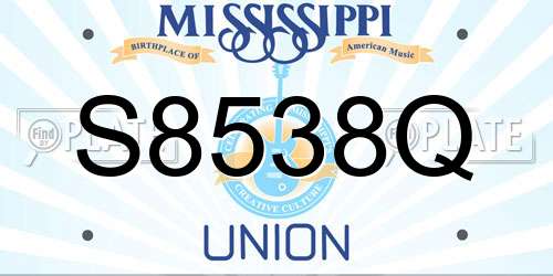 S8538Q Mississippi License Plate