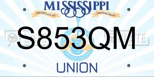 S853QM Mississippi License Plate