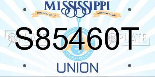 S85460T Mississippi License Plate