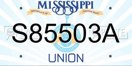S85503A Mississippi License Plate