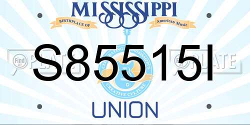 S85515I Mississippi License Plate