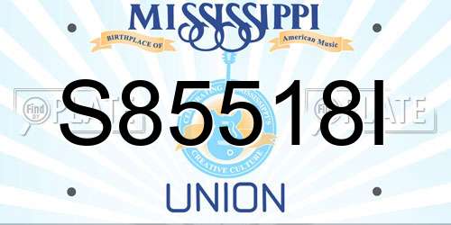 S85518I Mississippi License Plate