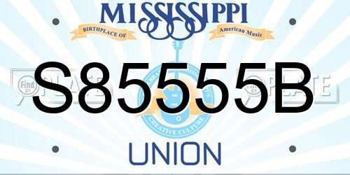 S85555B Mississippi License Plate