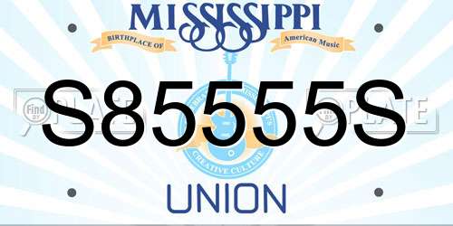 S85555S Mississippi License Plate