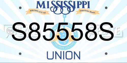 S85558S Mississippi License Plate