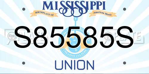 S85585S Mississippi License Plate