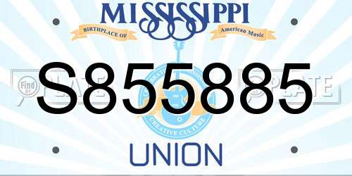 S855885 Mississippi License Plate