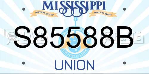 S85588B Mississippi License Plate