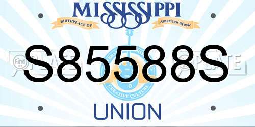 S85588S Mississippi License Plate
