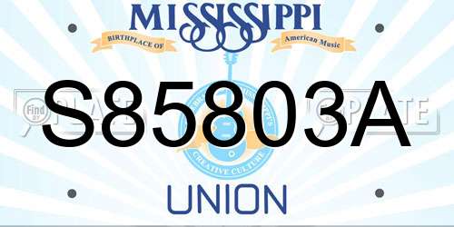 S85803A Mississippi License Plate