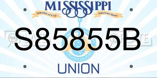 S85855B Mississippi License Plate