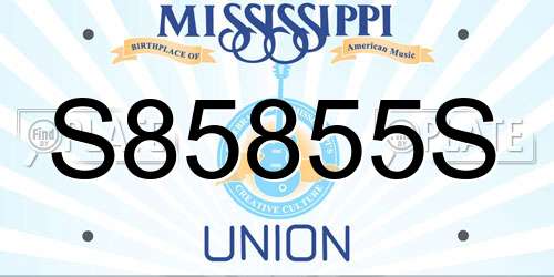 S85855S Mississippi License Plate