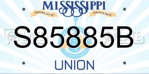 S85885B Mississippi License Plate