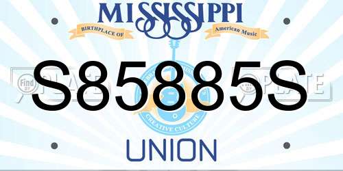 S85885S Mississippi License Plate