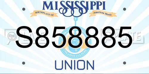 S858885 Mississippi License Plate