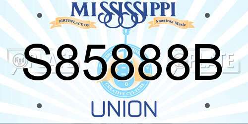 S85888B Mississippi License Plate