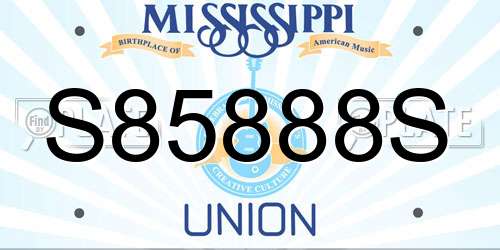S85888S Mississippi License Plate