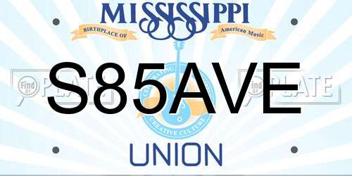 S85AVE Mississippi License Plate