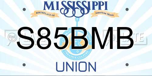 S85BMB Mississippi License Plate