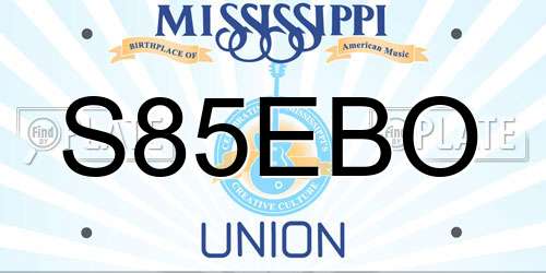 S85EBO Mississippi License Plate