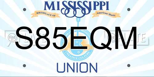 S85EQM Mississippi License Plate