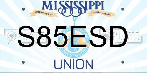 S85ESD Mississippi License Plate