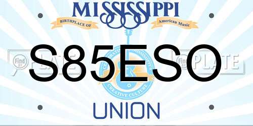 S85ESO Mississippi License Plate