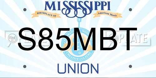 S85MBT Mississippi License Plate