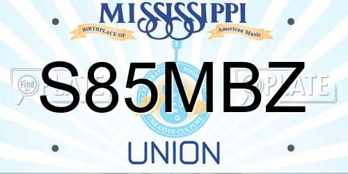 S85MBZ Mississippi License Plate