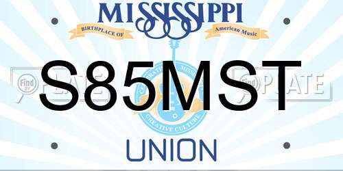 S85MST Mississippi License Plate