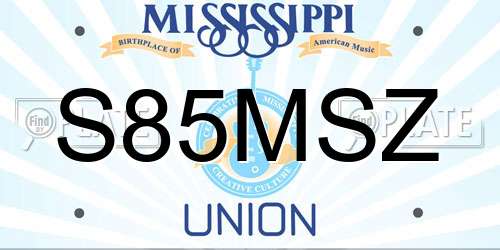 S85MSZ Mississippi License Plate