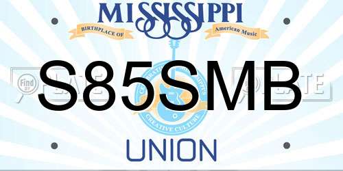S85SMB Mississippi License Plate