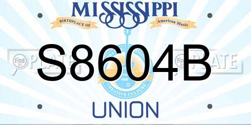 S8604B Mississippi License Plate
