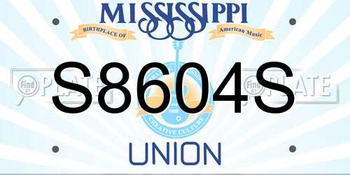 S8604S Mississippi License Plate