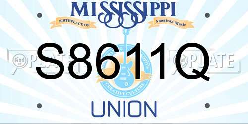 S8611Q Mississippi License Plate