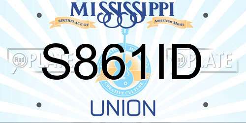 S861ID Mississippi License Plate