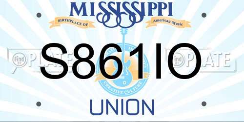 S861IO Mississippi License Plate