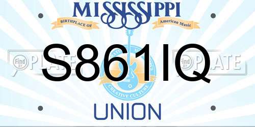 S861IQ Mississippi License Plate